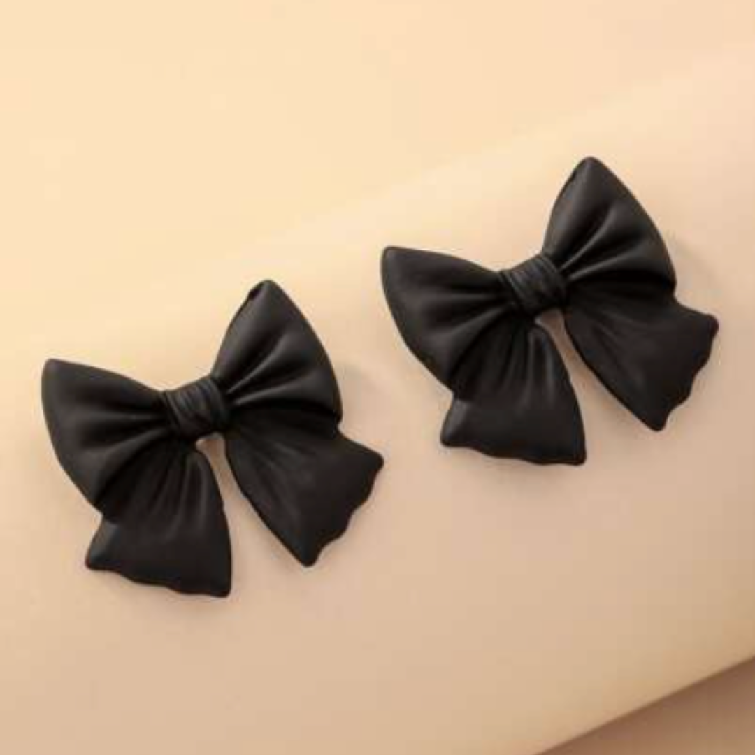 Black Silk Hair Bows